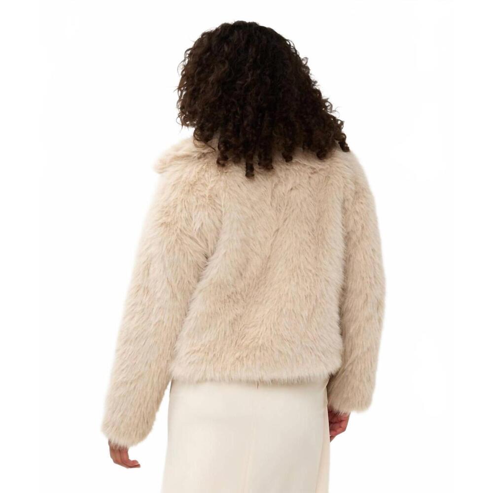 NEW ESQUALO halli hairy short jacket in sand - Picture 3 of 6